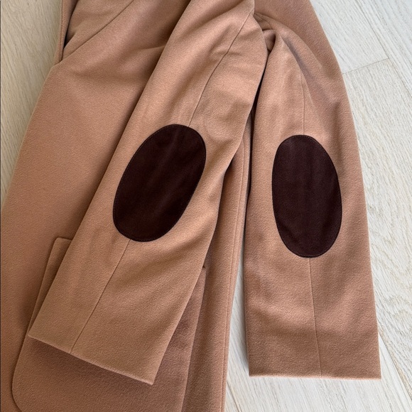 TUCKERNUCK Emerson Equestrian Elbow Patch Camel Coat Dress Size Small - Picture 9 of 9